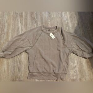 aerie Light Taupe Crew Sweatshirt